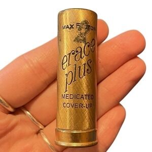 VTG Max Factor Erace Concealer Collectible 20s 30s Makeup METAL TUBE  Deep